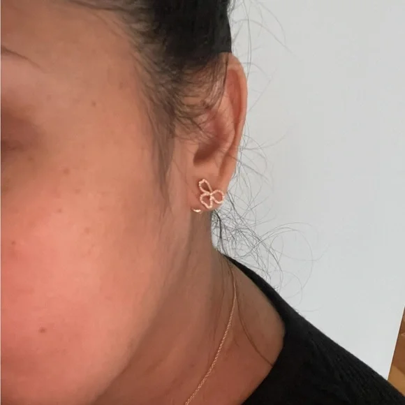 Tiffany & Co 18K rose gold and diamond paper flower earrings - Picture 13 of 15